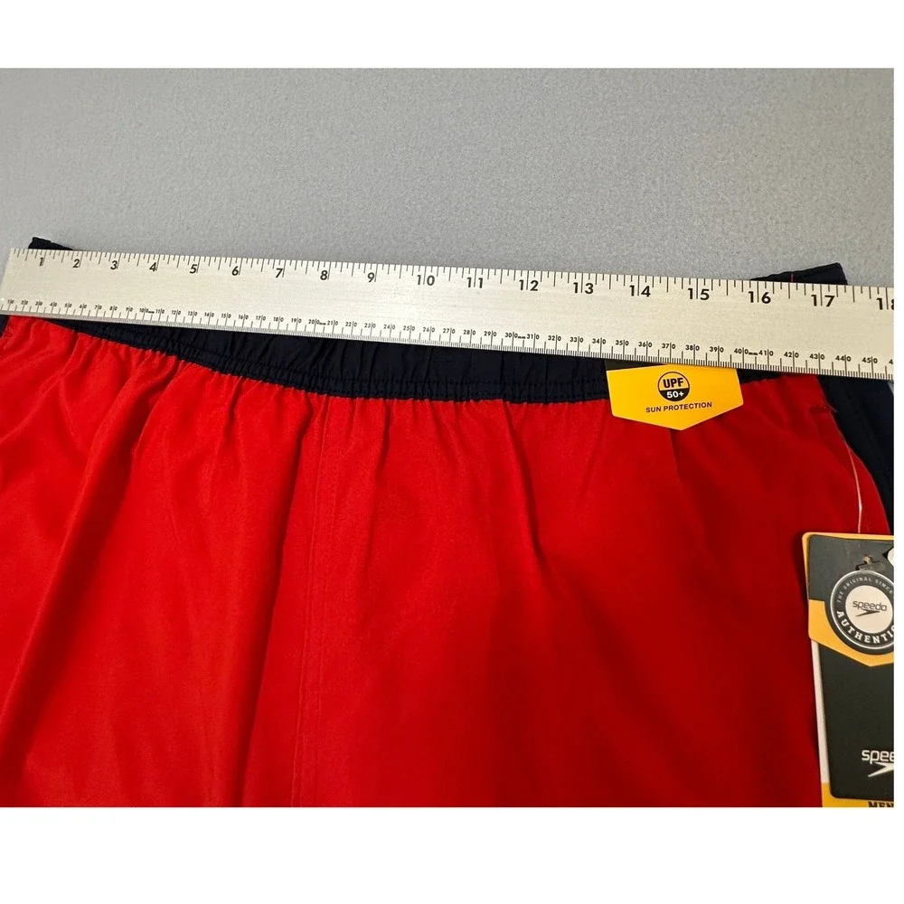 Speedo Swim Trunks Mens XL Red New Eco Comfort Stretch UPF 50+ Board Shorts
